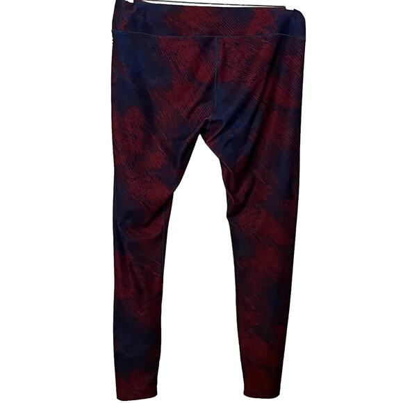 BCG HIGH-RISE FULL-LENGTH LEGGINGS, WOMENS, L, RED & NAVY BLUE ABSTRACT PATTERN - Picture 3 of 8